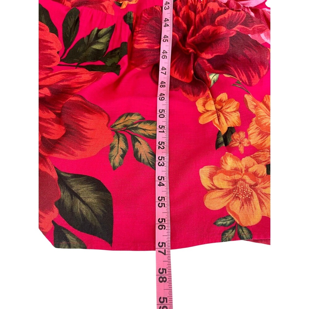 Farm Rio Tiered Maxi Dress Sz M Pink Vibrant Floral Boho Free Spirited Feminine - Picture 11 of 14